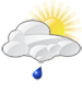 Partly cloudy with moderate rain